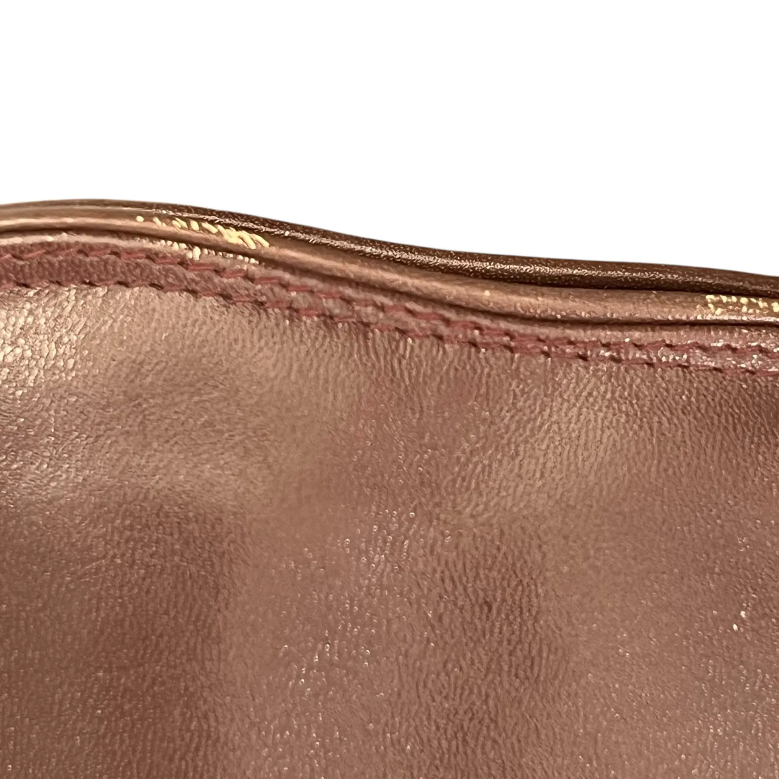 Vintage Italian Leather Shell Clutch Made in Italy for Carson Pirie Scott & Co. Brown - Image 10