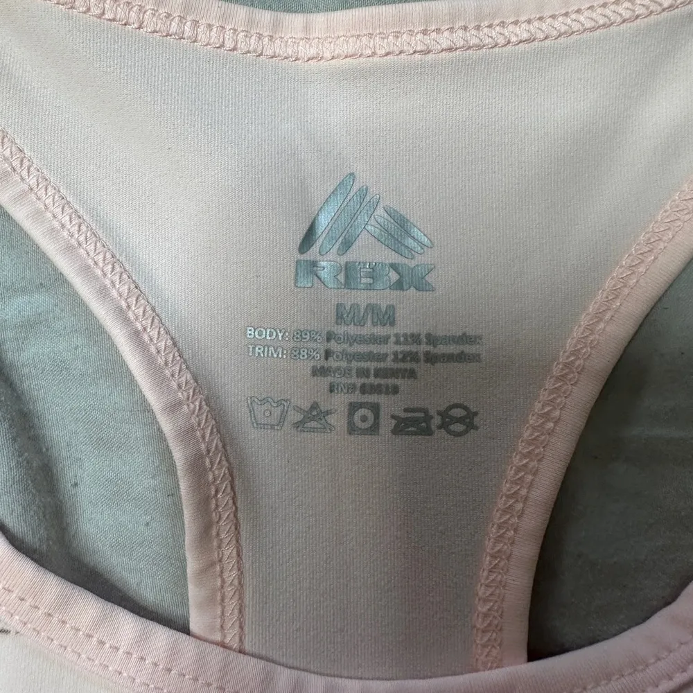 RBX size medium athletic racerback tank top mesh overlay Top Pink - Image 7
