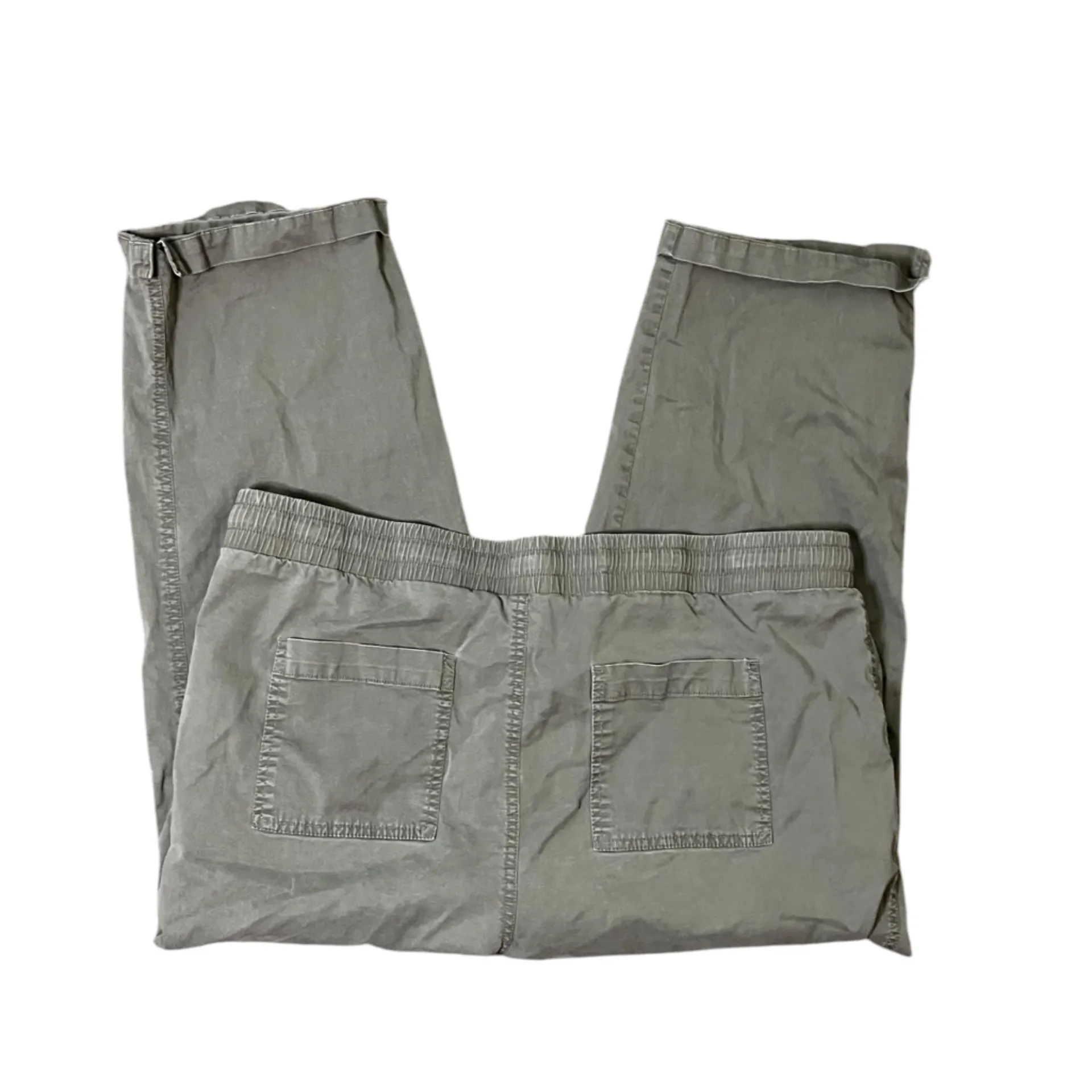 Caffe Marrakesh Cropped Pants Drawstring Stretch Utility Olive XL Green - Image 2