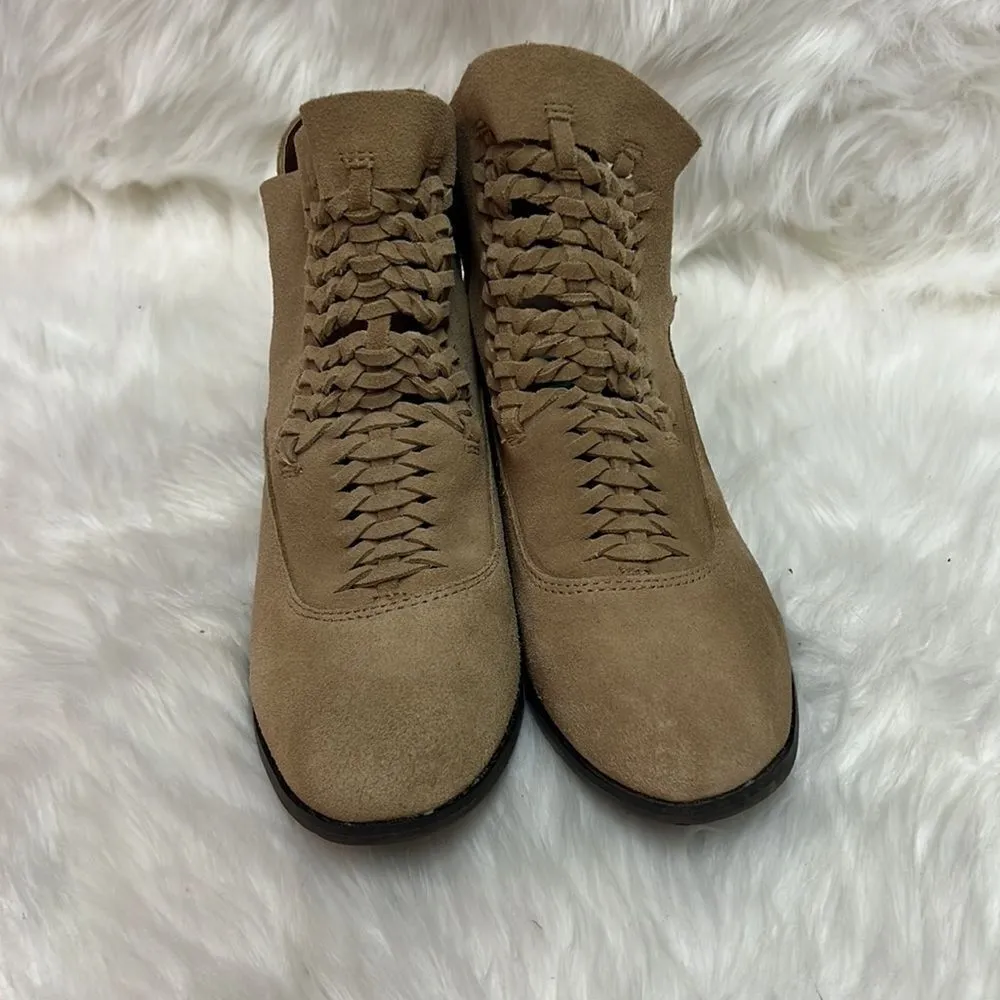 Faryl Robin Plume Doran StrappyTan Suede Bootie Size 8.5 D20 Tan - Image 2