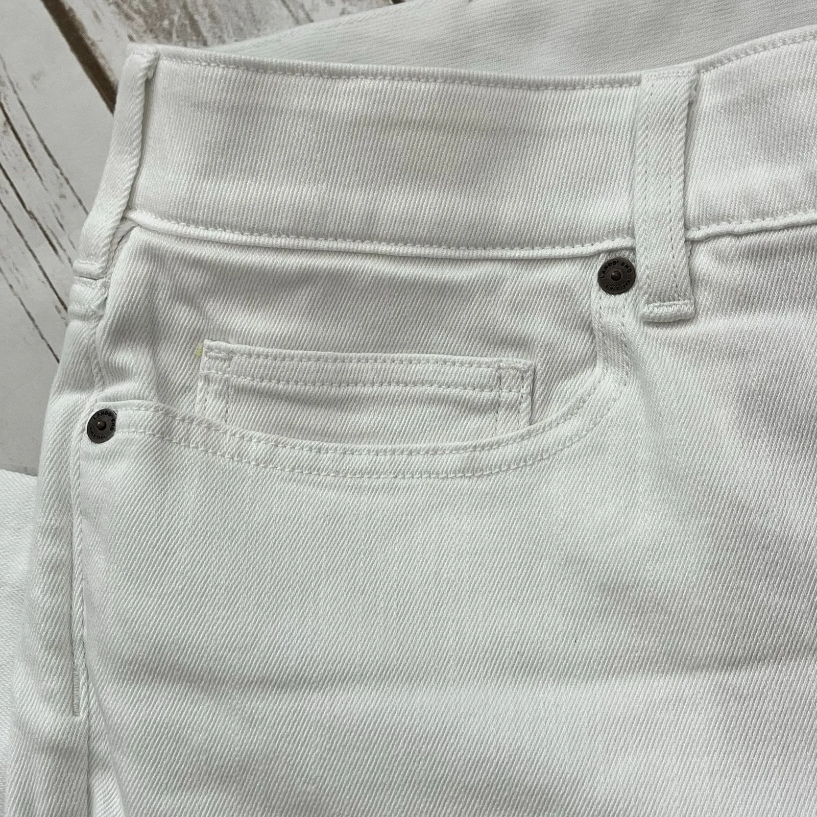 New Lands End Tummy Control Jeans Womens Plus 22W Straight Leg White 32" Inseam‎ - Image 7