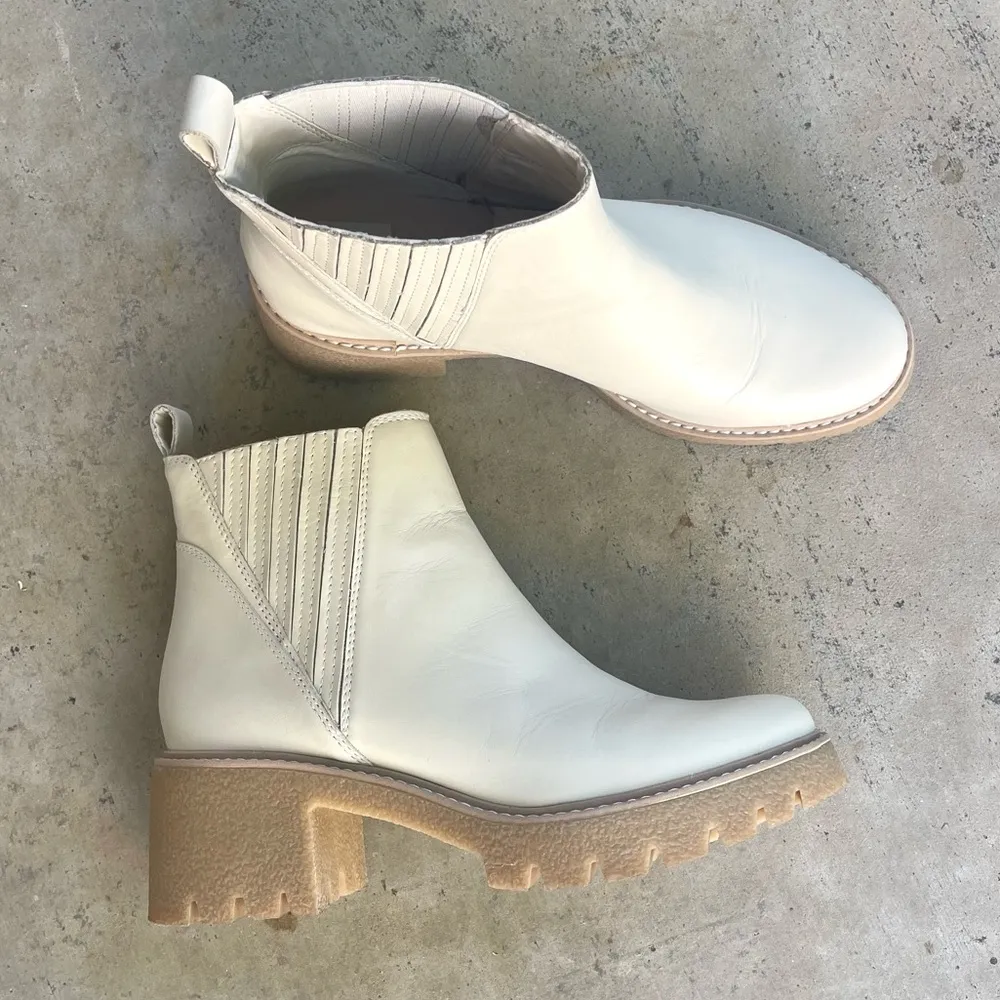 Dolce Vita Harte H20 Boots Booties With Heel Cream Ivory Size 9.5 - Image 4