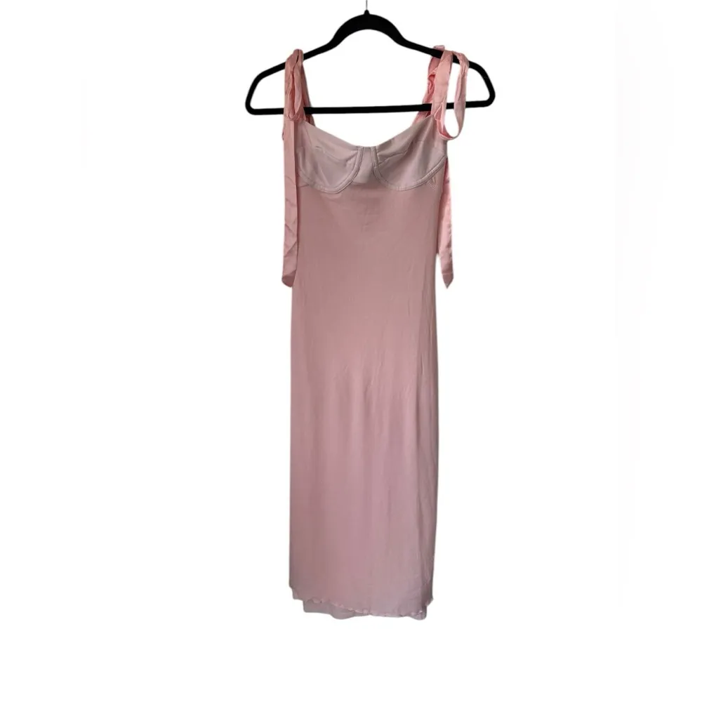 NWT Free People Got Glam Mesh Tie Shoulder Midi Slip Dress Size Small - Image 4