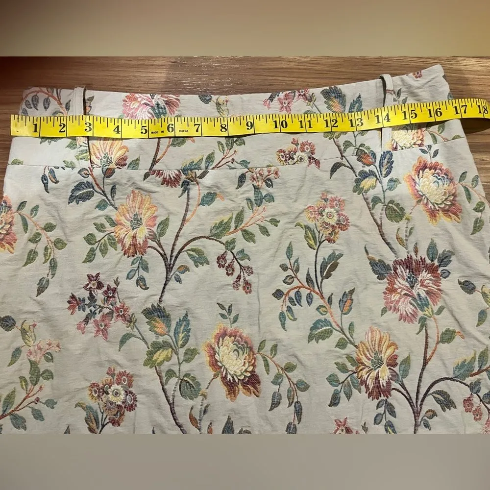 Express Design Studio Vintage Floral Printed Skirt Made in Italy Size S Cotton - Image 3