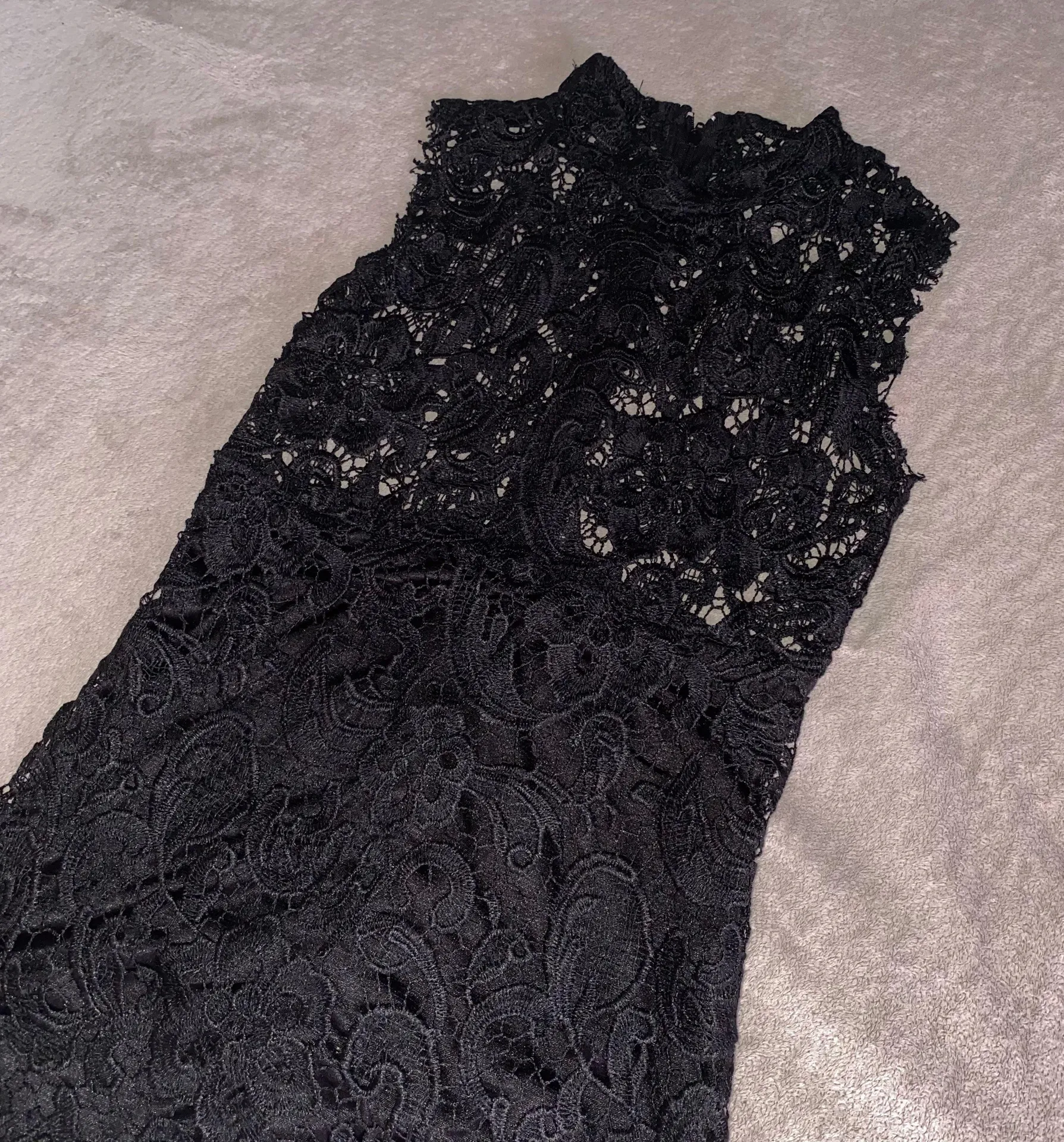 Vintage Lace Cocktail Black Dress - Image 4