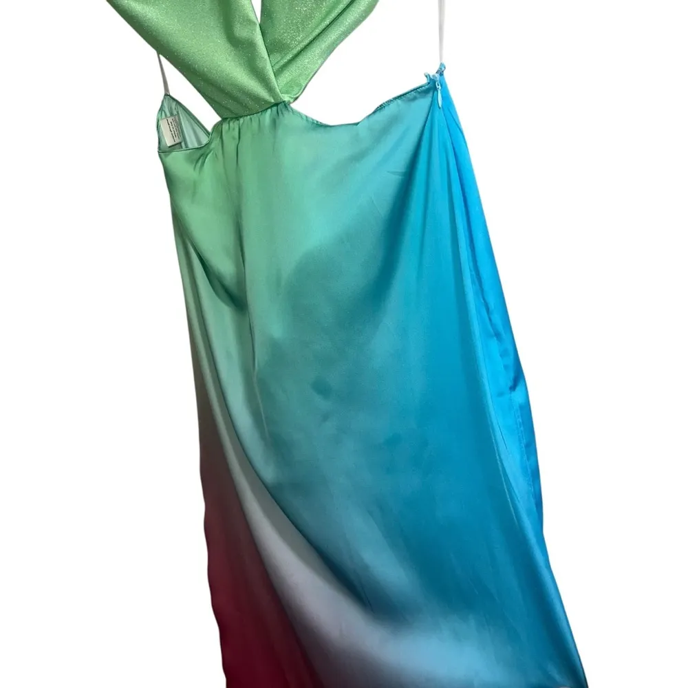 NEW NWT Baobab Rafia Cutout Maxi Dress In Tauro Rainbow - Image 6