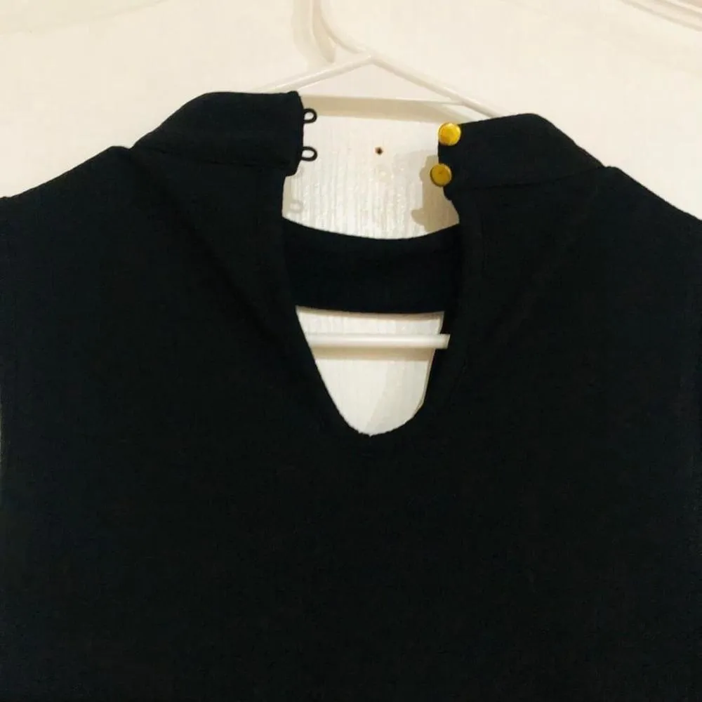 New Look Women's Mini Dress Lace Up Details Sleeveless Keyhole Neck Black Medium - Image 7