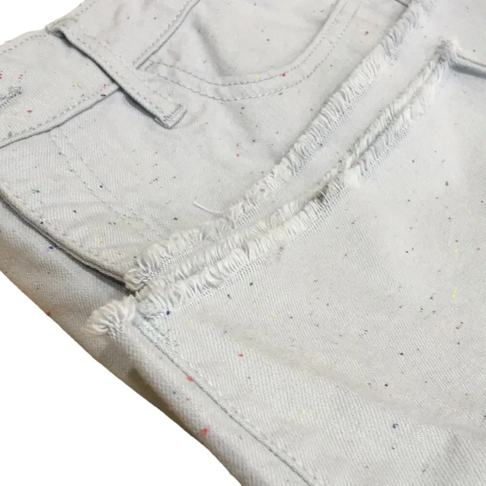 Lauren Conrad Wide Leg Stretch Ankle Pants 16 High Rise Baby Blue Confetti - Image 7