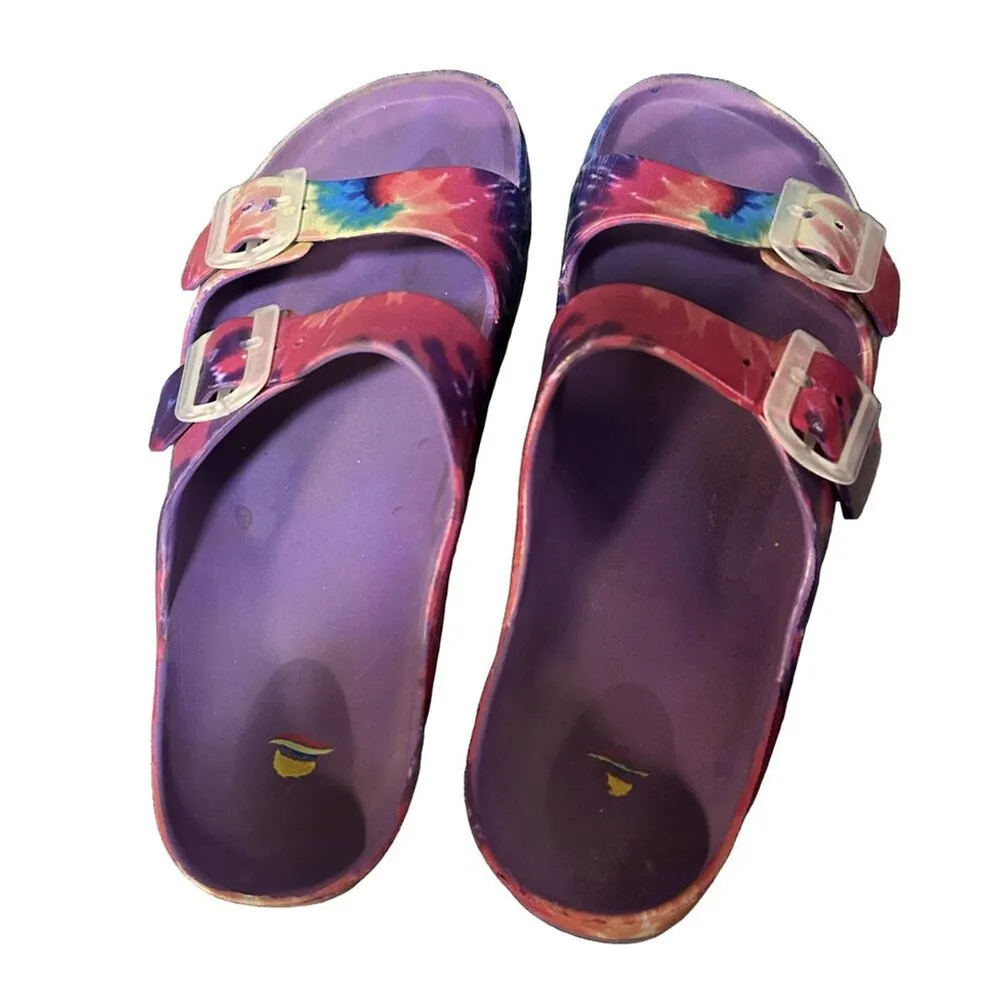 Aloha Island Tie Dye Two-Buckle Slide Sandals - Size 11 - Image 2