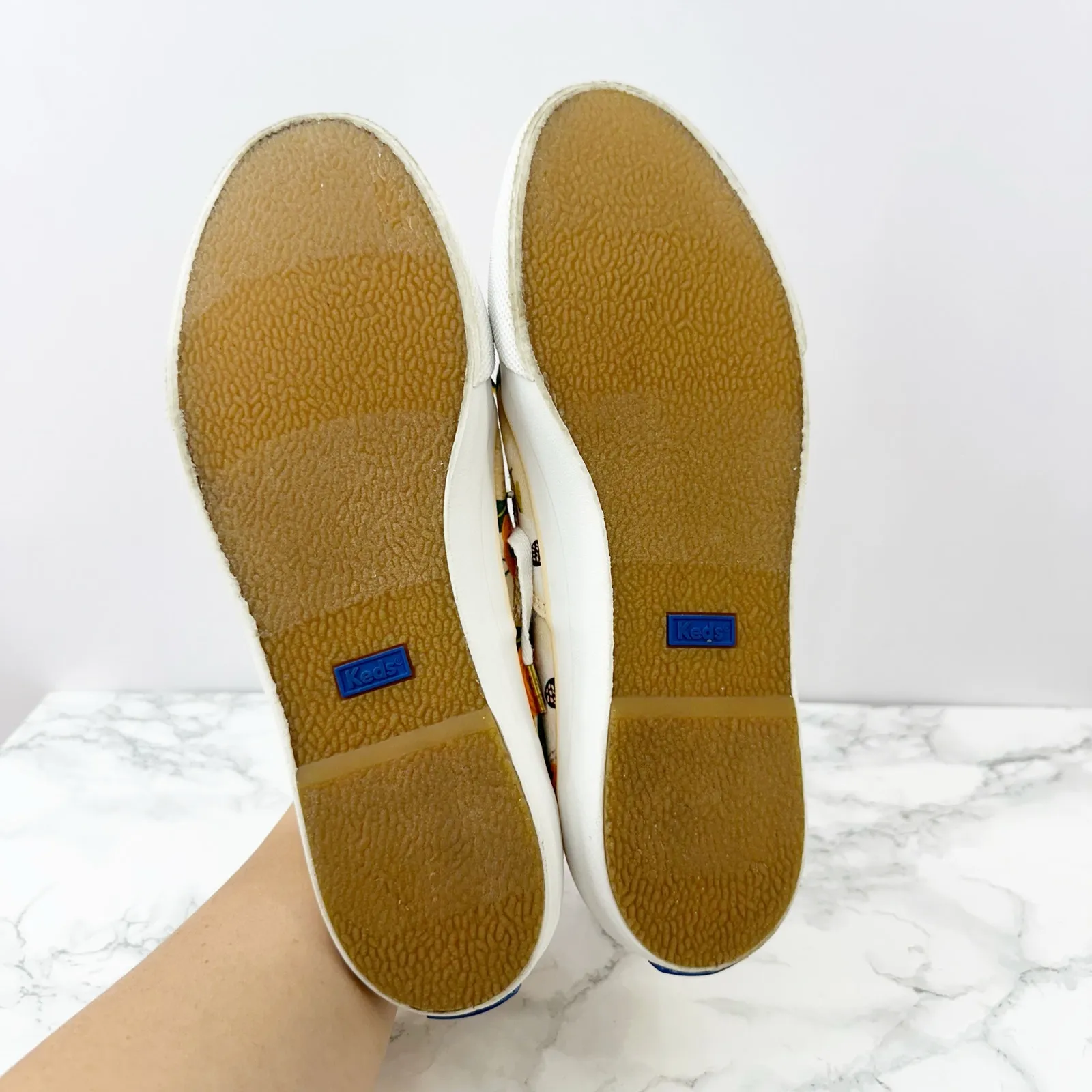 Keds x Rifle Paper‎ Co Anchor Lively Peach Floral Lace Up Sneaker Womens 7 Orange - Image 5