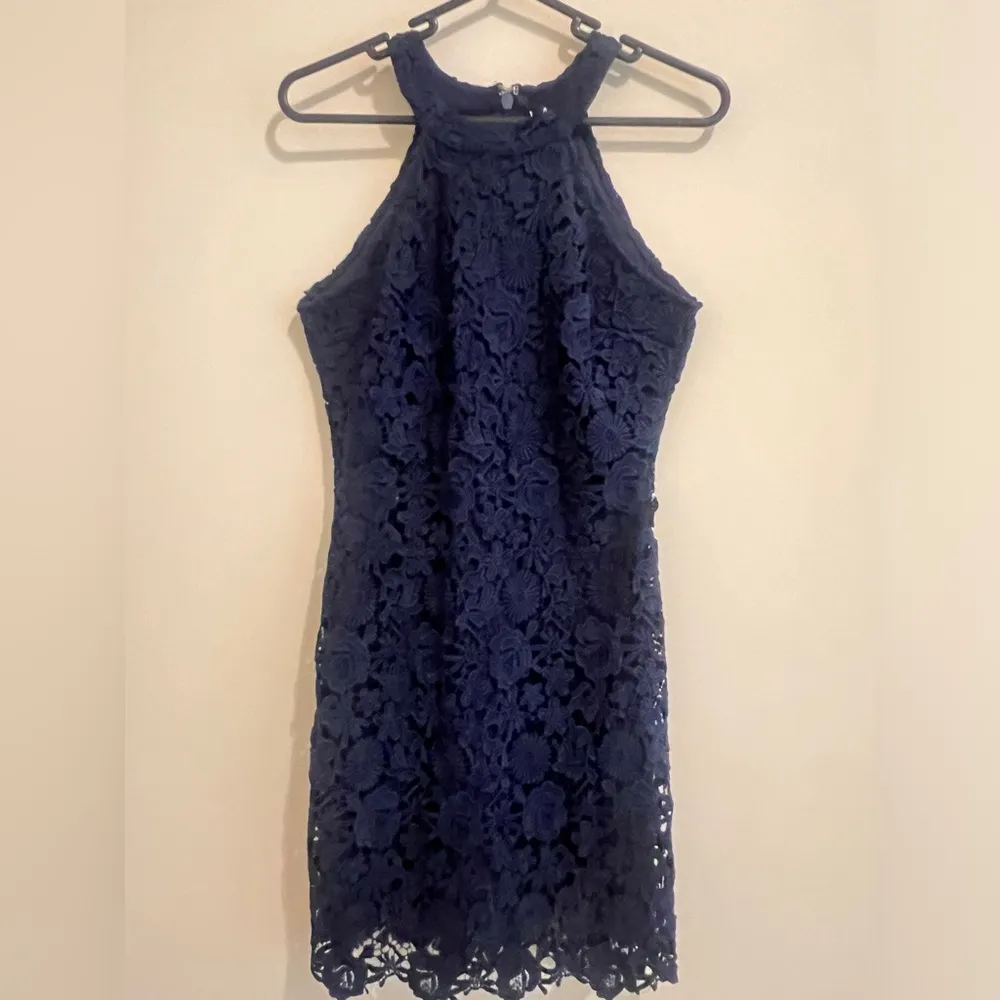 Lulu's Blue Sleeveless Halter Midi Dress - Image 7