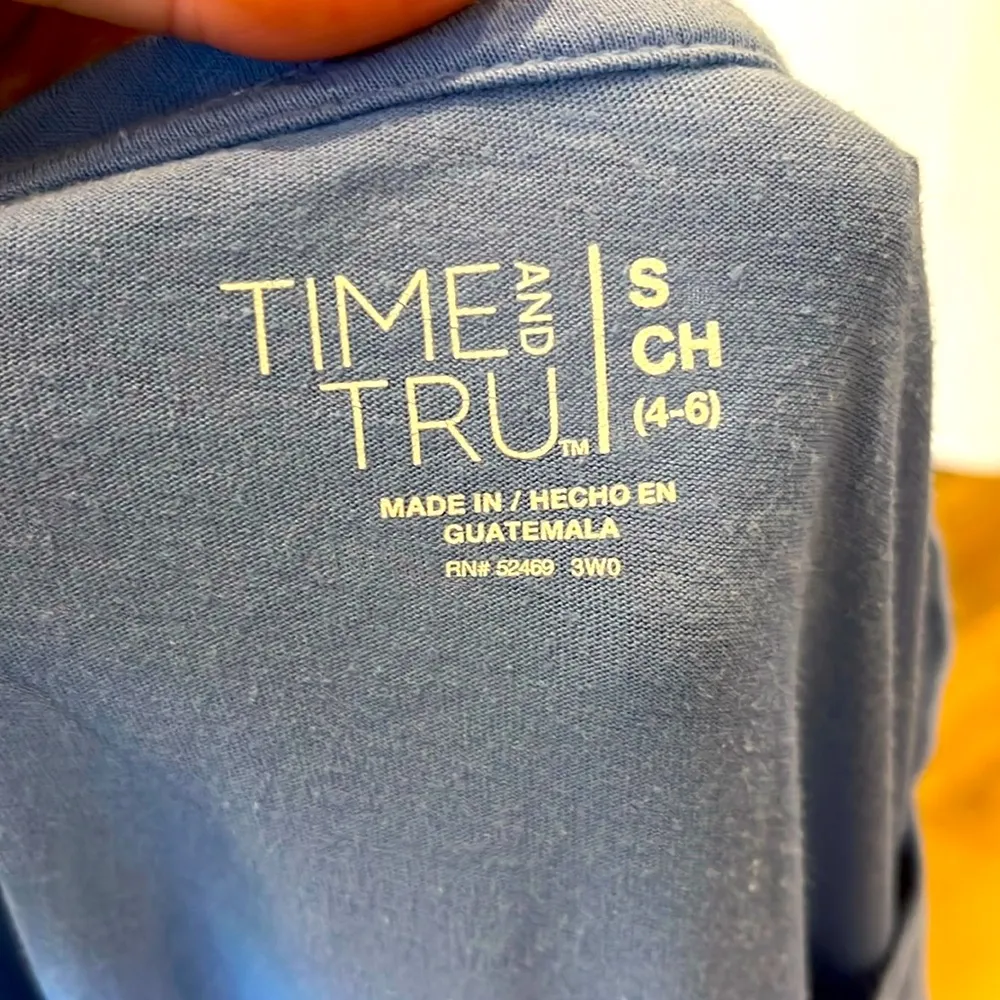 Comfy Blue Cotton Tie Front T Shirt - Image 6