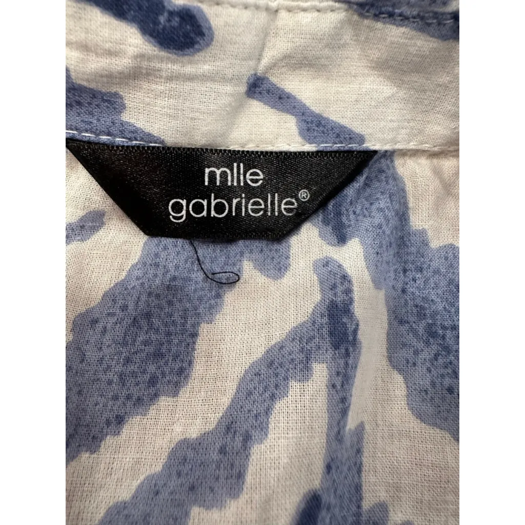 Women's Mlle Gabrielle Blue White Ikat Print Midi Dress XL - Image 5