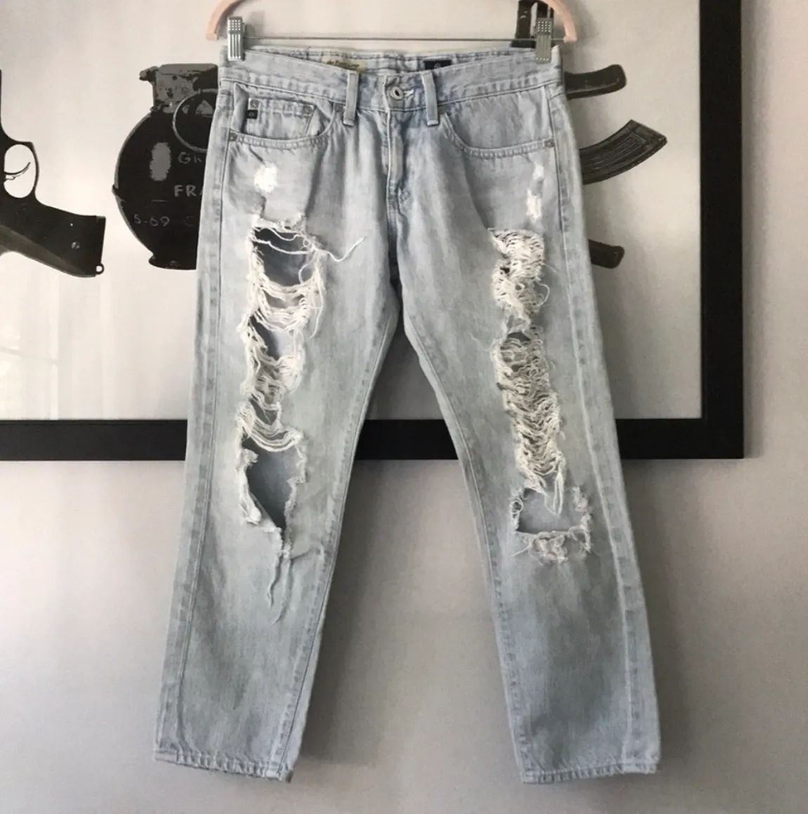 AG Destroyed Piper Slouchy Crop Jeans - Image 3