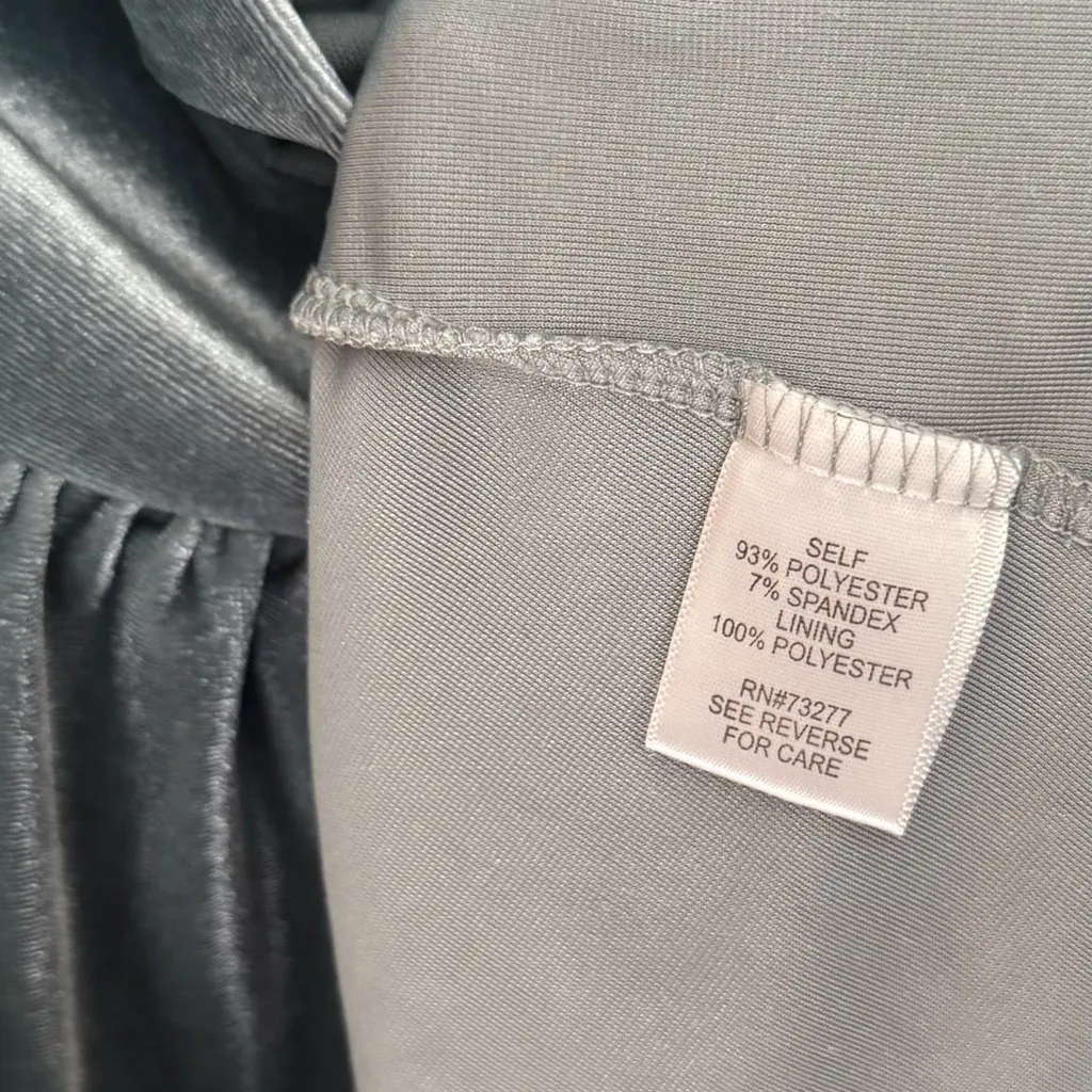 Vylette Slate Blue Velvet Babydoll Mini Dress Size XL Romantic Cottagecore Y2K - Image 6