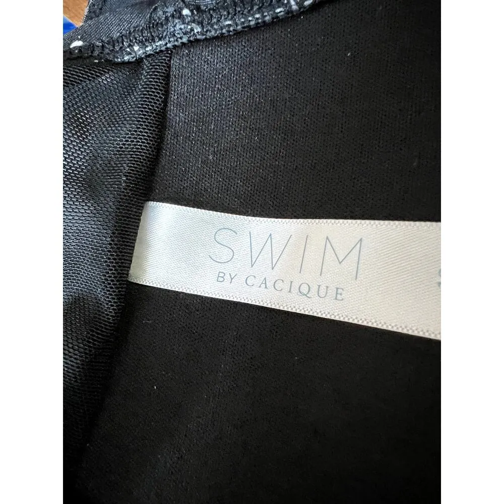Cacique one-piece size 18  swimsuit black white no underwire - Image 5