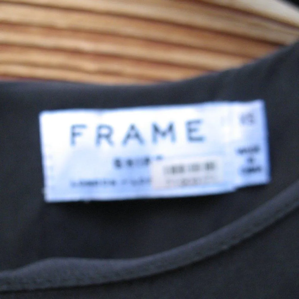 Frame Black Voluminous Tie Cuff Silk Top Blouse - Image 9