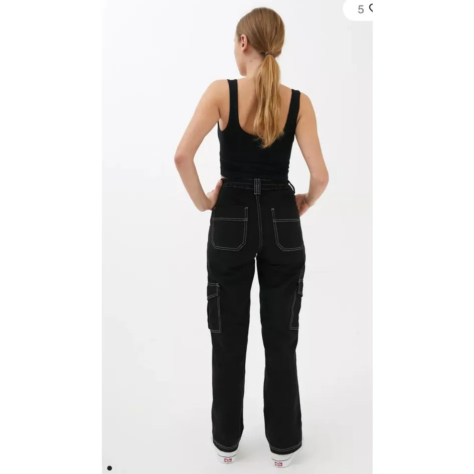 BDG High Rise Black Contrast Stitch Skate Jeans Y2K Grunge Wide Leg Size 29 - Image 10