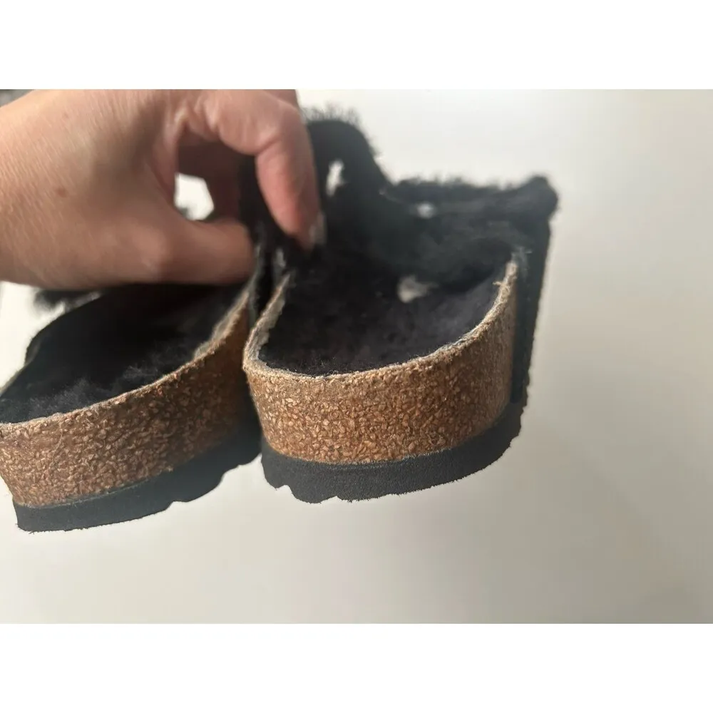 Birkenstock Arizona Shearling Suede Leather Size 39 L8 M6 - Image 5