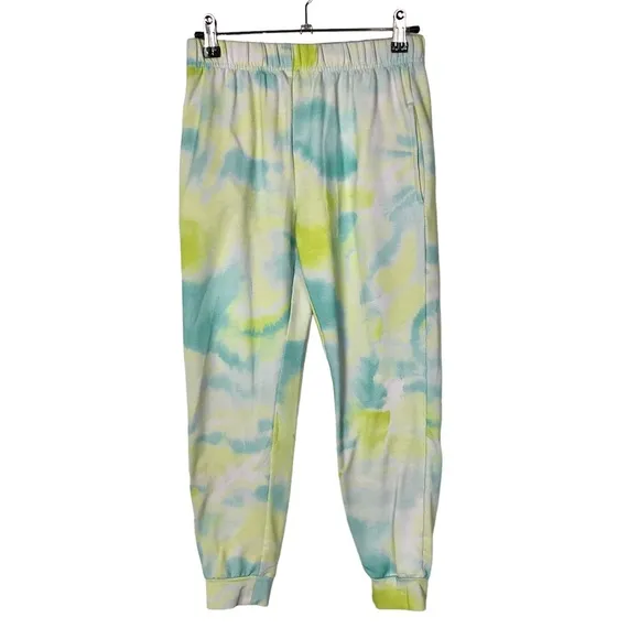 Ideology Green & Blue Tie Dye Tapered Jogger Sweatpants M - Image 6