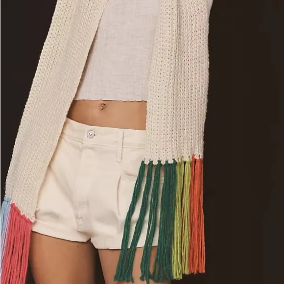 Anthropologie Colorful Fringe Scarf — NWT - Image 4