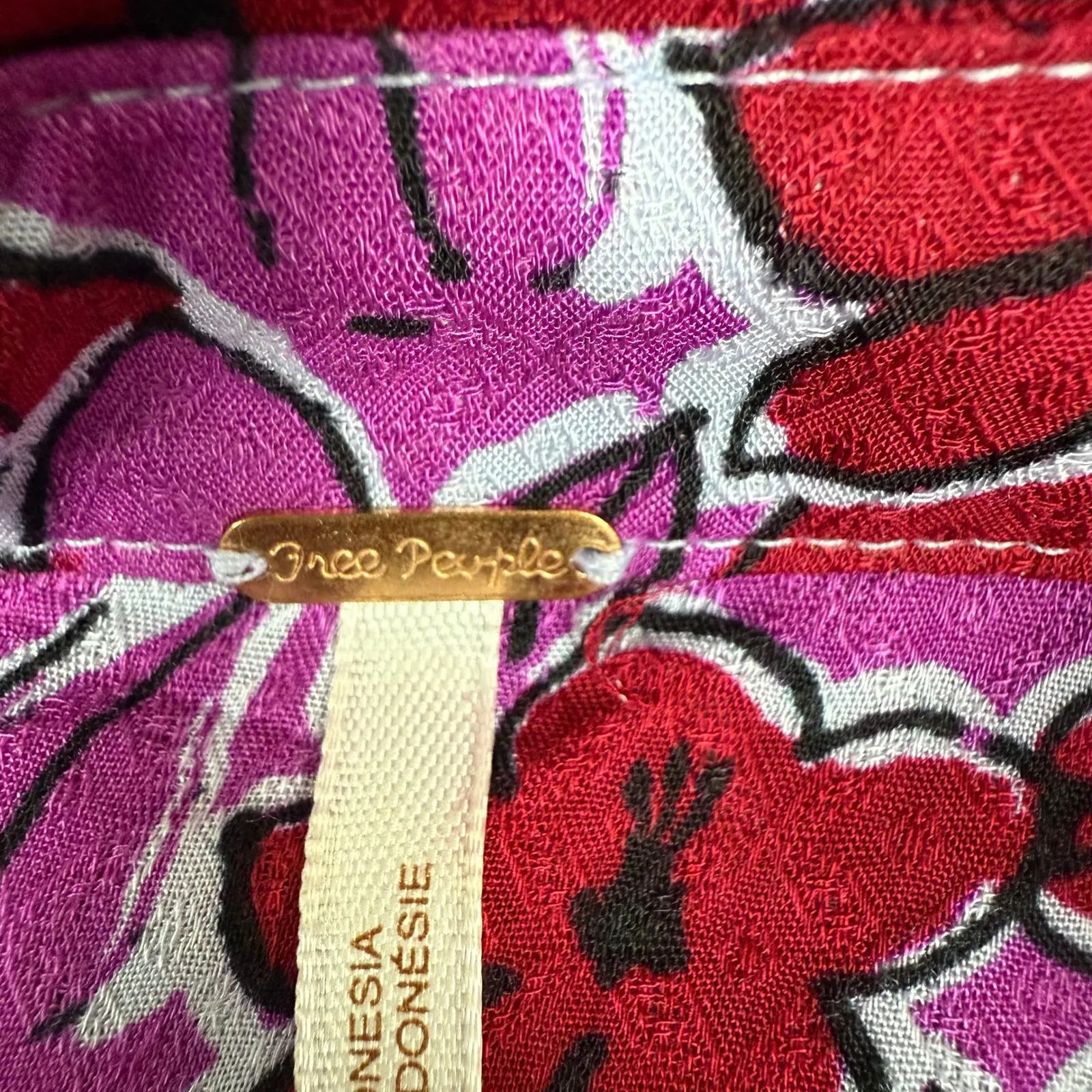 Free People‎ Floral Brunch A Bunch Floral Tunic Top Bohemian Black Size S Summer - Image 8