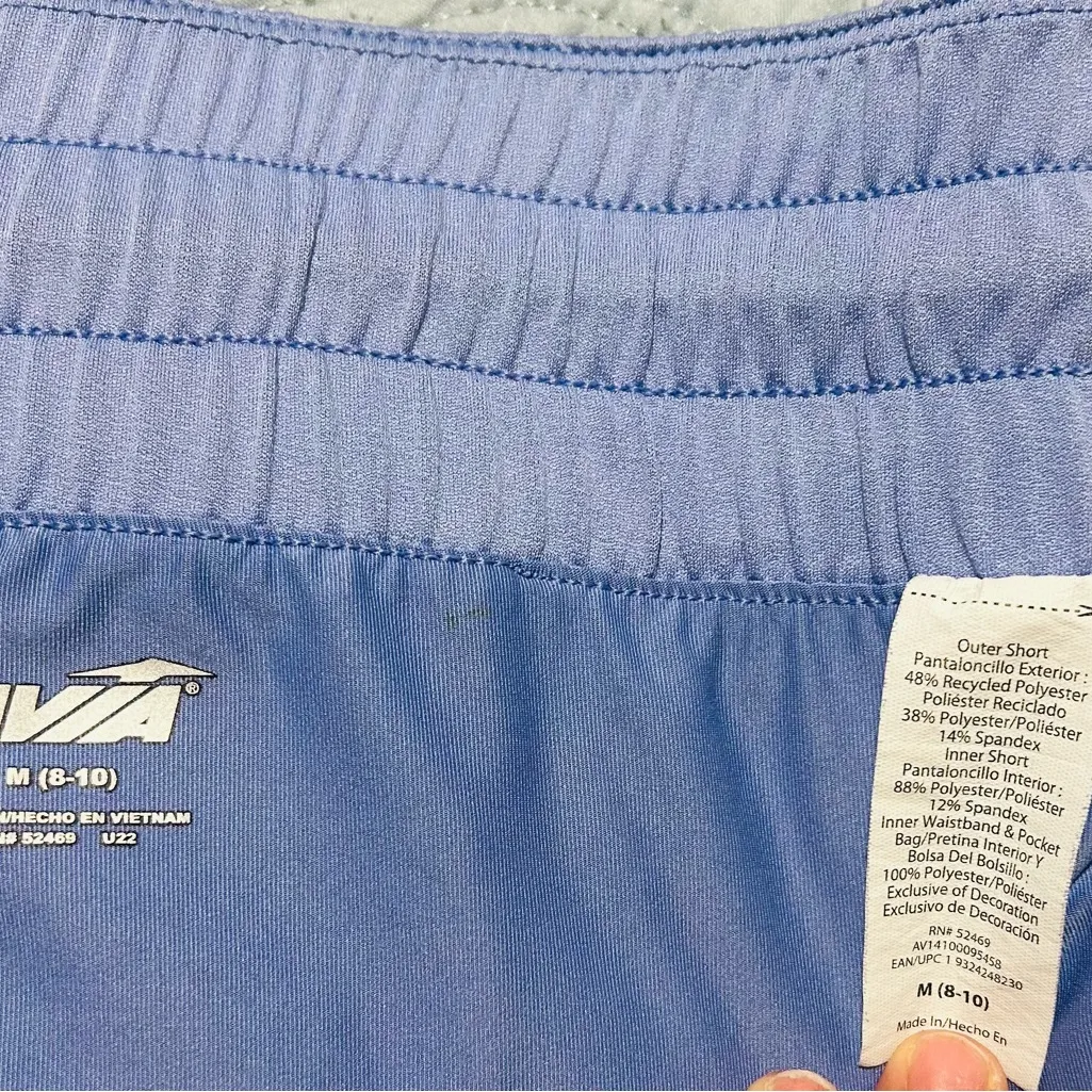 AVIA  Purple MOISTURE WICKING RUNNING SHORT Elastic Waist ZIP Pocket Sz M(8-10) - Image 3
