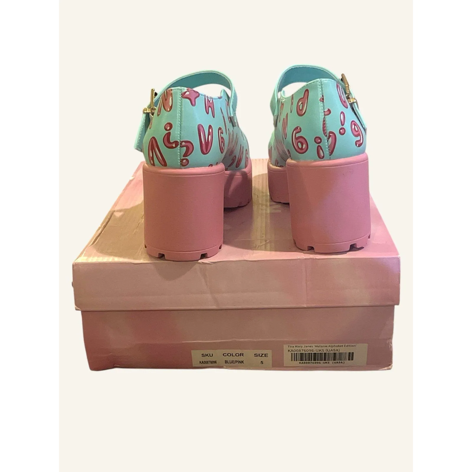 Melanie Martinez x Koi Alphabet Boy Mary Jane Shoes NEW IN BOX Size UK 5/ US 7 Pink - Image 4