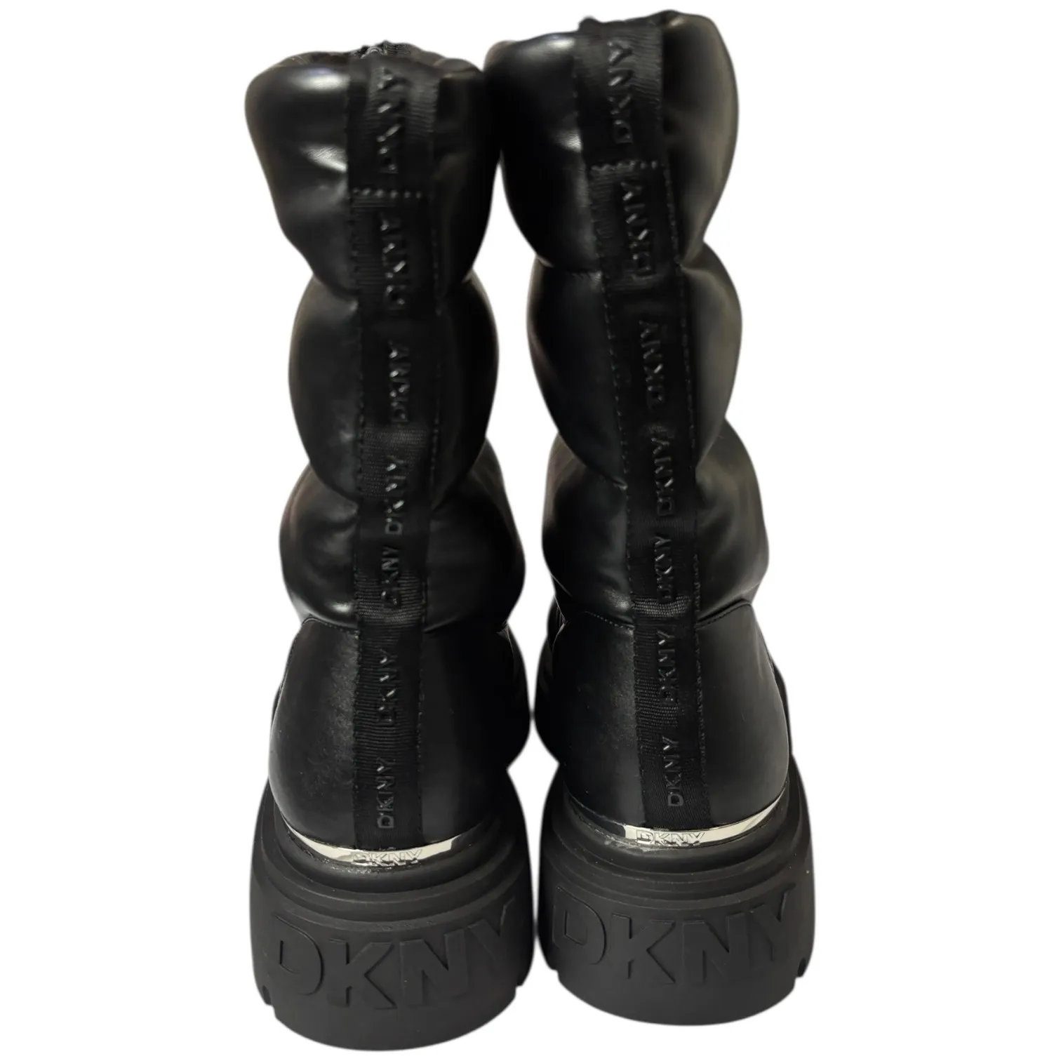 New DKNY Womens Fiza Chunky Platform Zipper Boots Black sz 9M MSRP $169 Lug Sole - Image 4