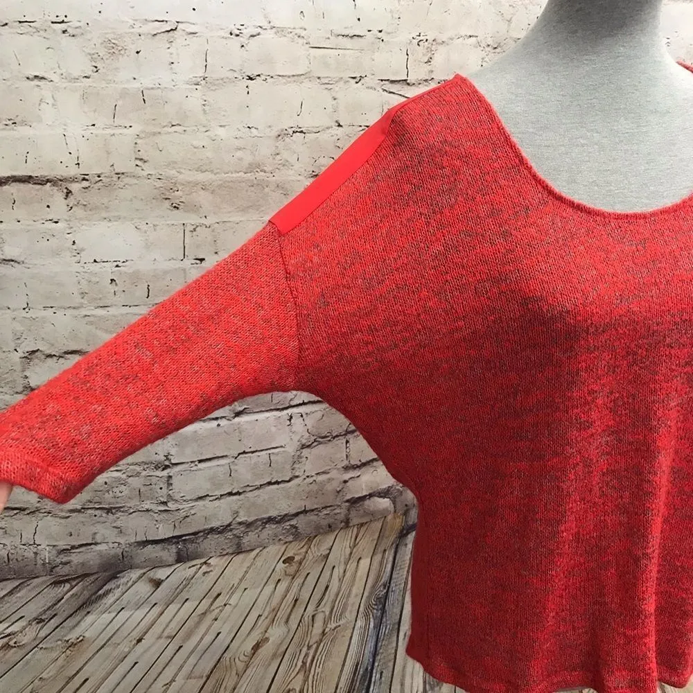 Mossimo Red Dolman Sweater Chiffon Back Large Red - Image 2