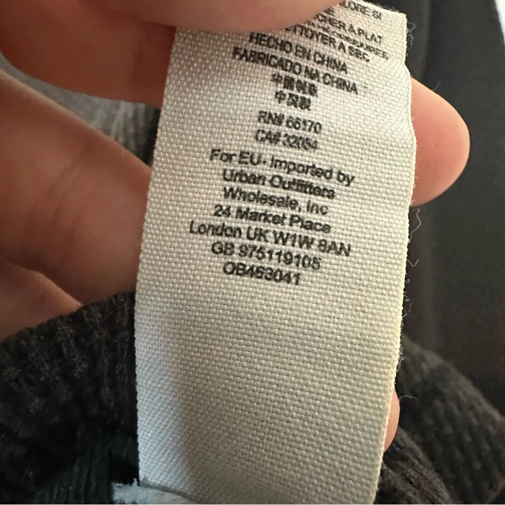 Free People Black Roses Jacquard Cuff Thermal Long Sleeve Top Womens XS - Image 7