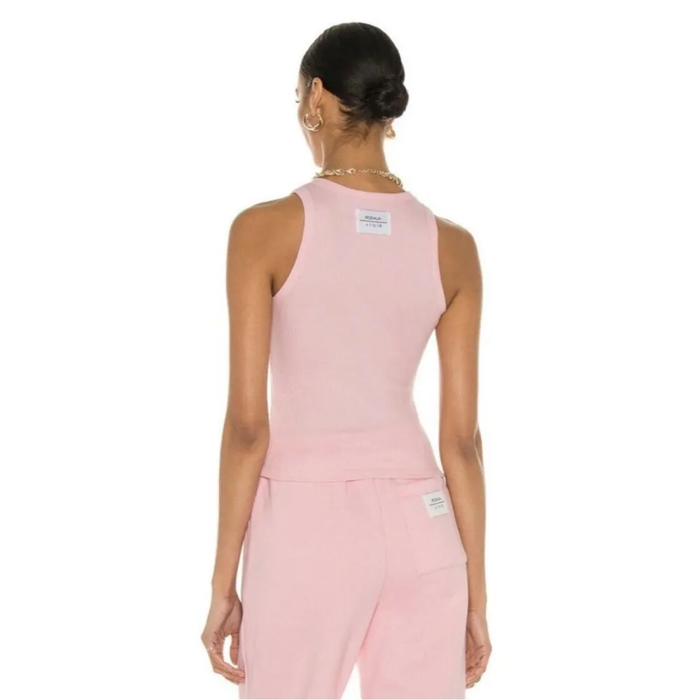 Atoir X Rozalia The Tank Ribbed Tank Top High Neck Capsule Wardrobe Soft Pink M Size M - Image 3