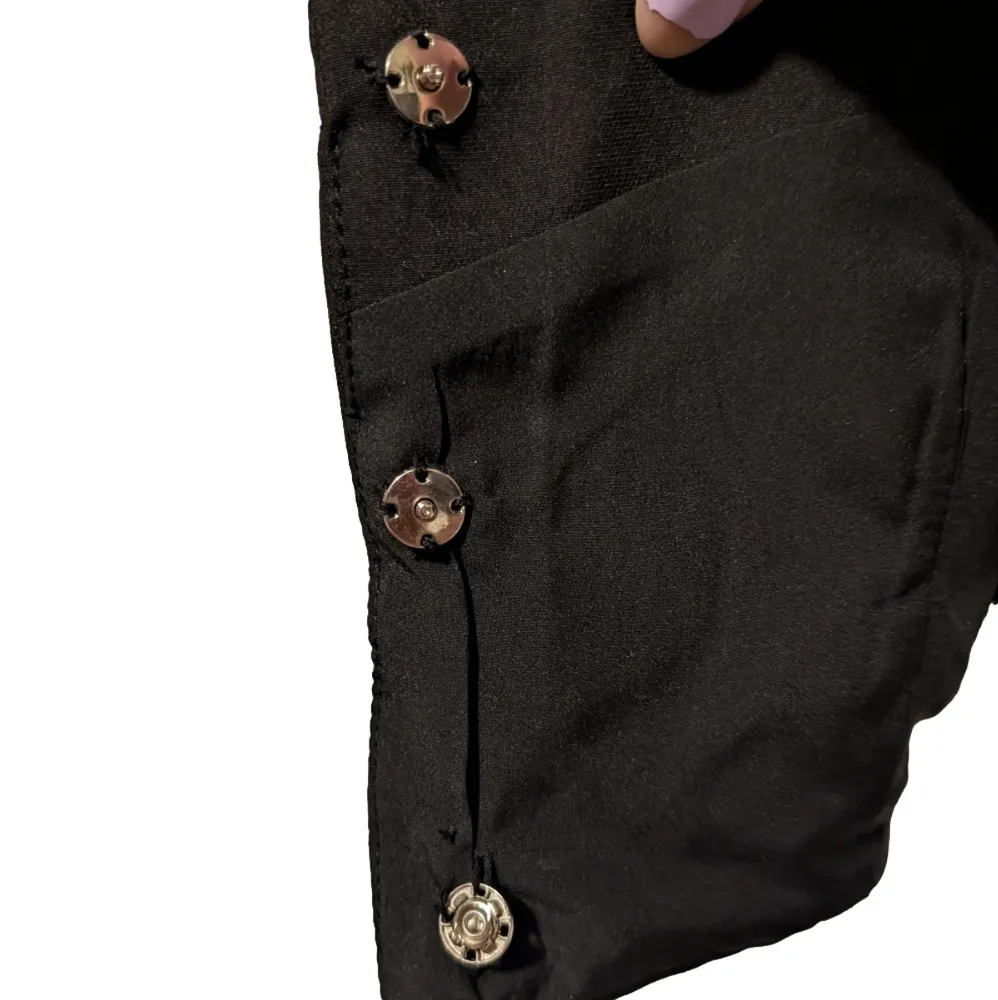 NWT Blue B Rhinestone Studded Crop Vest Top Small Edgy Concert Western Party Black - Image 8