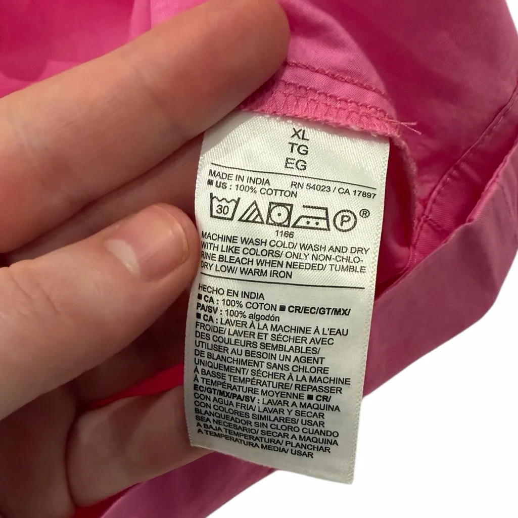 NWT Old Navy Neon Pink Button-front Shirt Dress Size XL Beach Cruise Vacation - Image 9