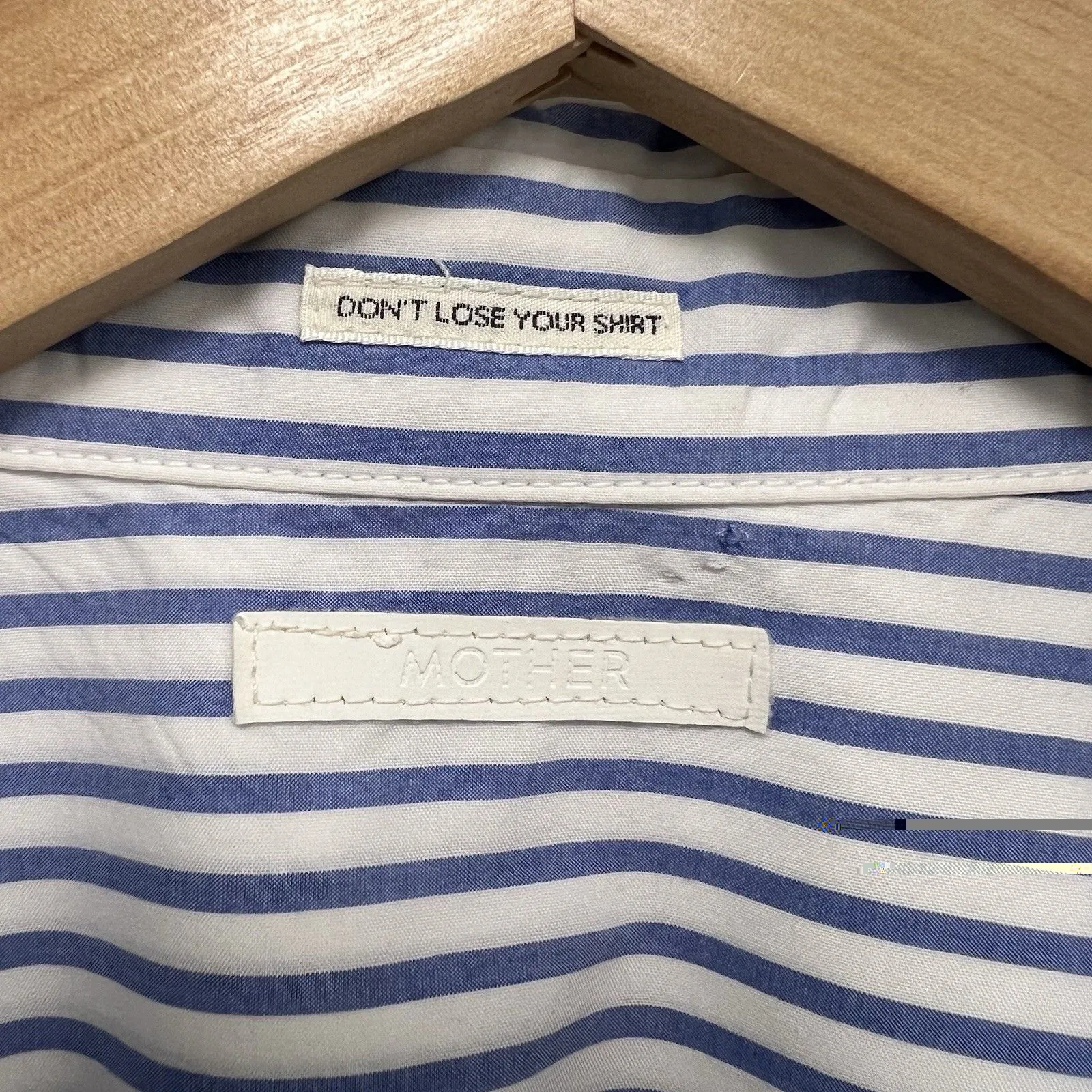 Mother The Roomie Frenchie Shirt In Art School Button Up Top Blue Women’s Size M Size M - Image 8