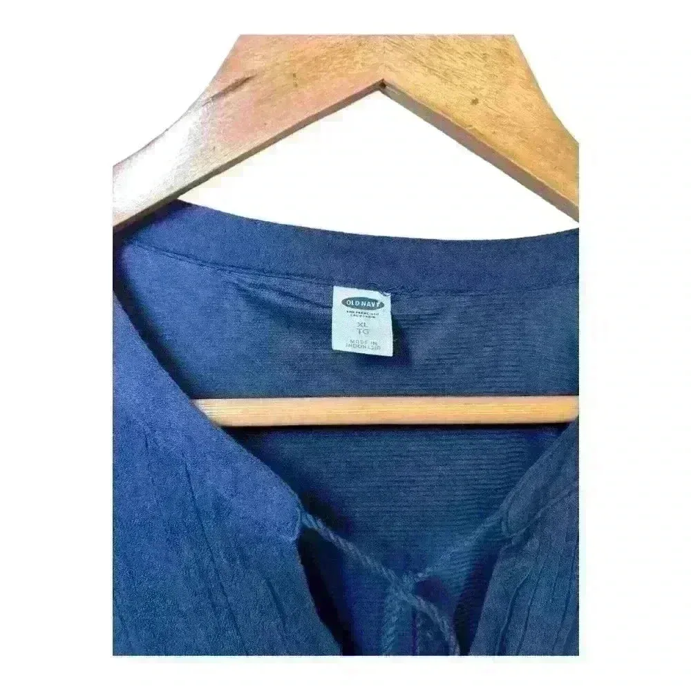 Old Navy Womens Dress Size XL Navy Blue Pleated Front Lined Long Sleeve - Image 5