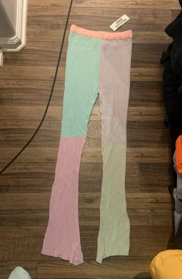 Ragged priest knit colorblock boho pant spring urban outfitters pink free people - Image 6