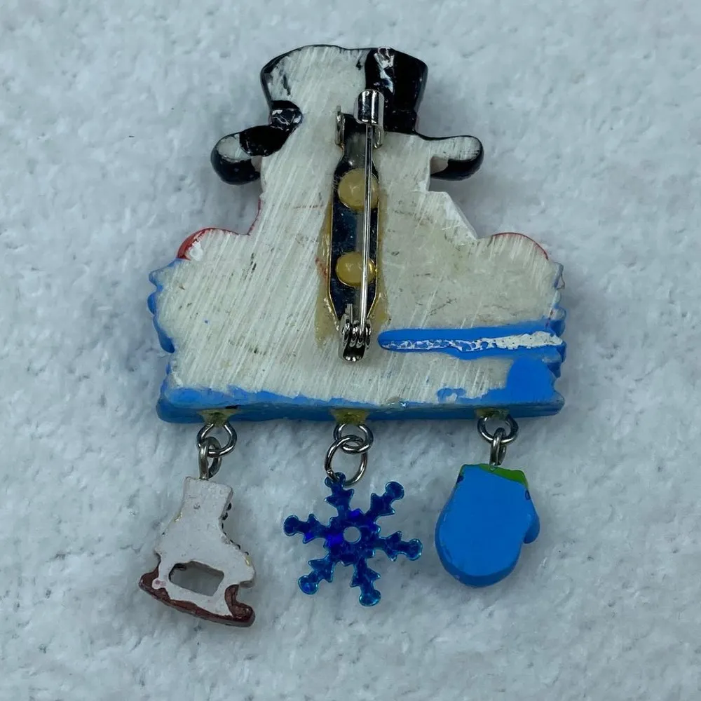 Let It Snow Snowman Winter Holiday Christmas Pin Brooch Jewelry Decorative - Image 8