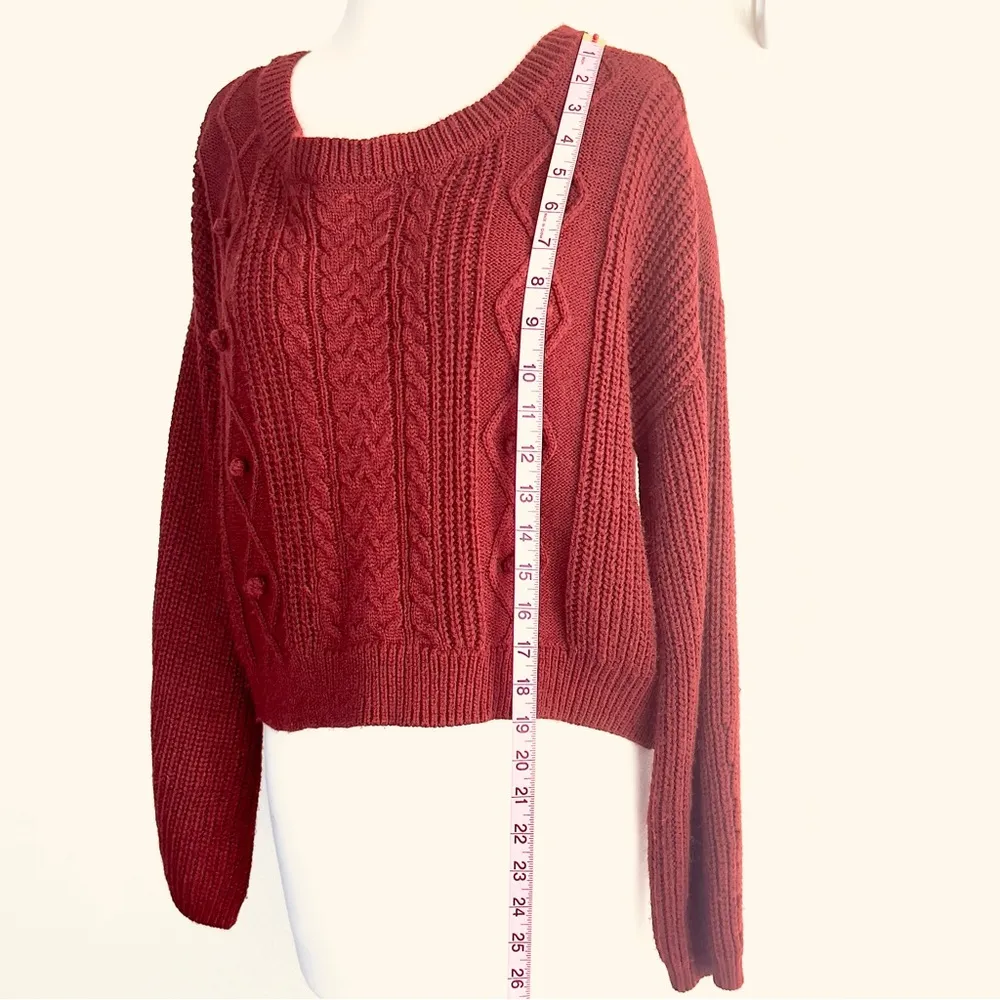 ALMOST FAMOUS Juniors Cropped knit long sleeve sweater - Image 9