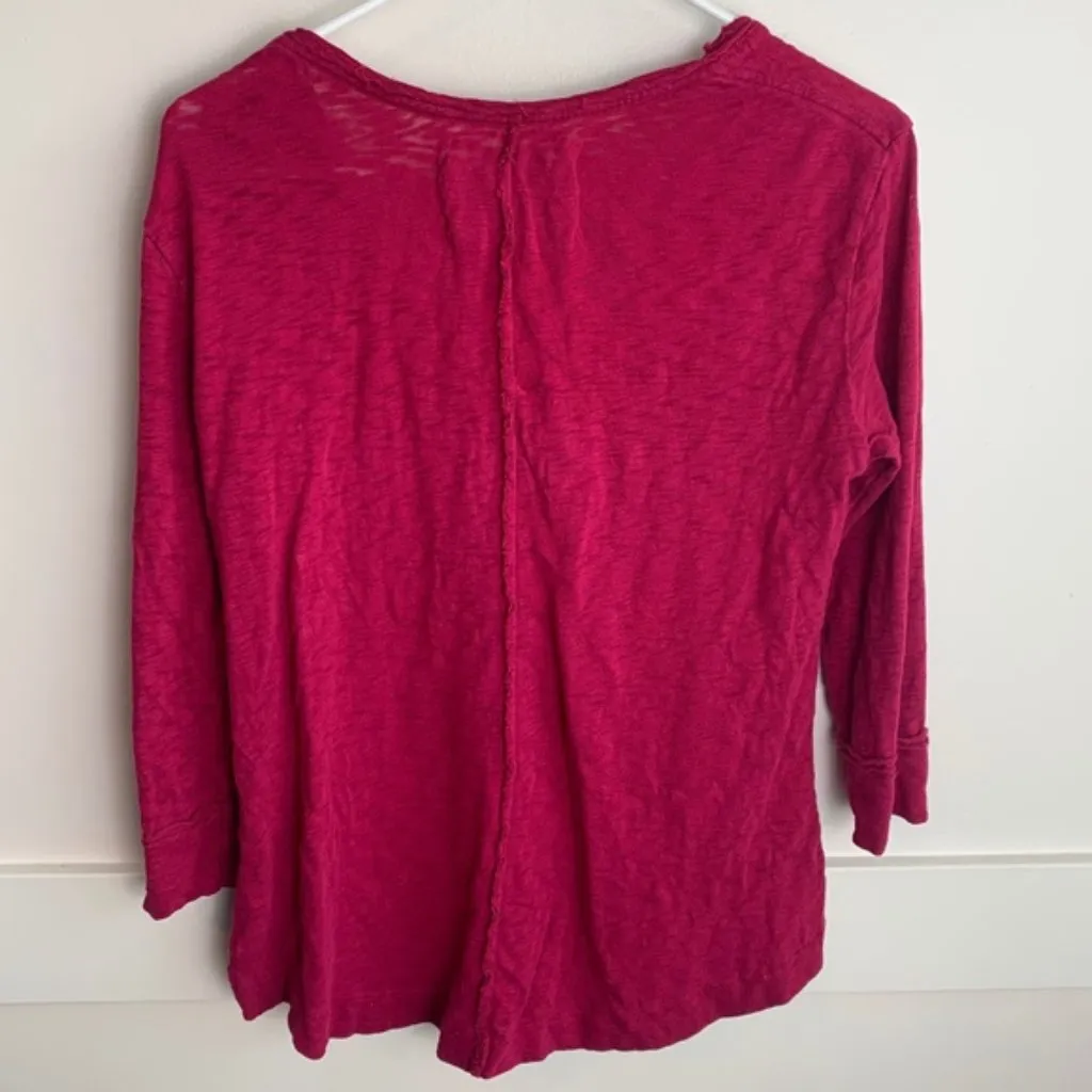 SATURDAY SUNDAY Pink V-Neck Quarter Sleeve Shirt - Image 3
