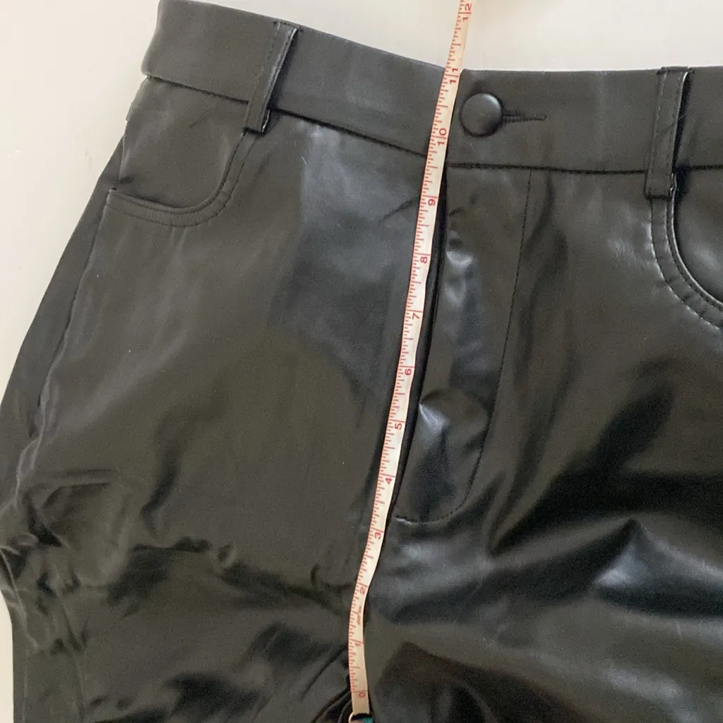 Women’s pleather pants black boot cut size Medium 28” faux leather sexy - Image 8