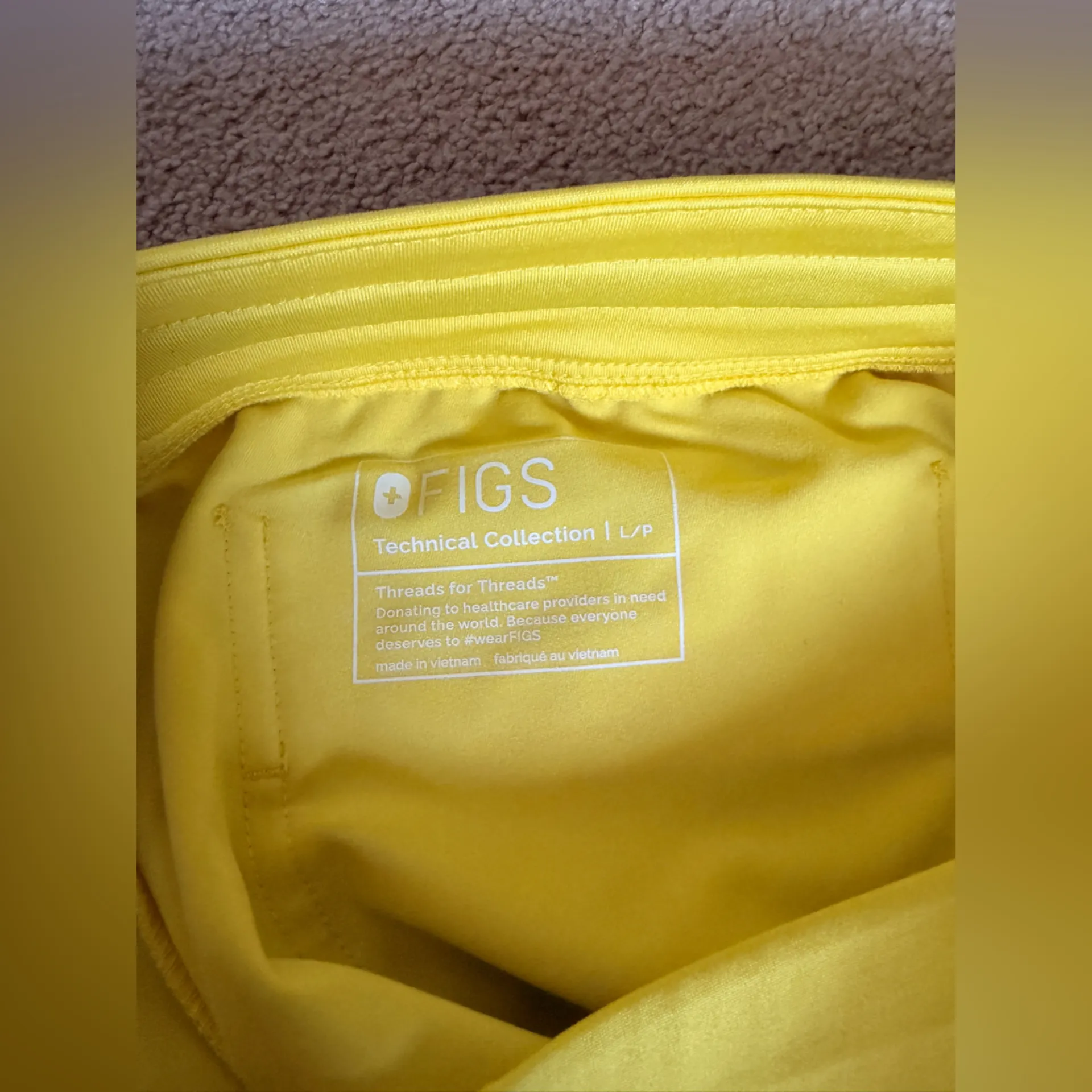 Figs Yellow Track Pants with Blue Drawstring - Image 3