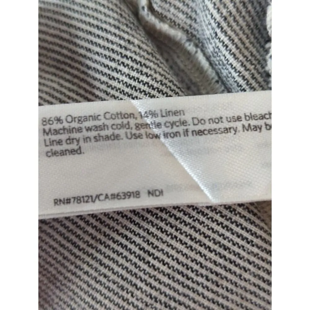 Eileen Fisher Graphite Organic Linen Pinstripe Tunic Dress‎ Women's Est. Large - Image 8