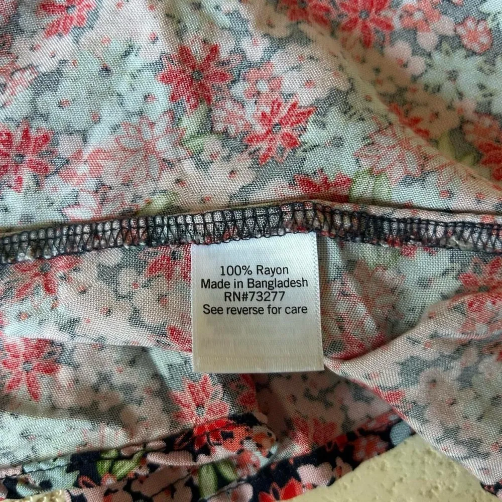 Red & Pink Floral Mini Skirt with Tie Belt –Size L - Image 5