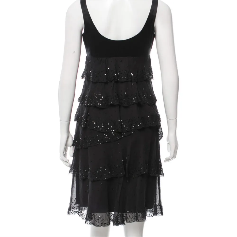 EUC Vintage Dvf Diane Von Furstenberg Black Tiera Sequin Dress sz 2 - Image 3