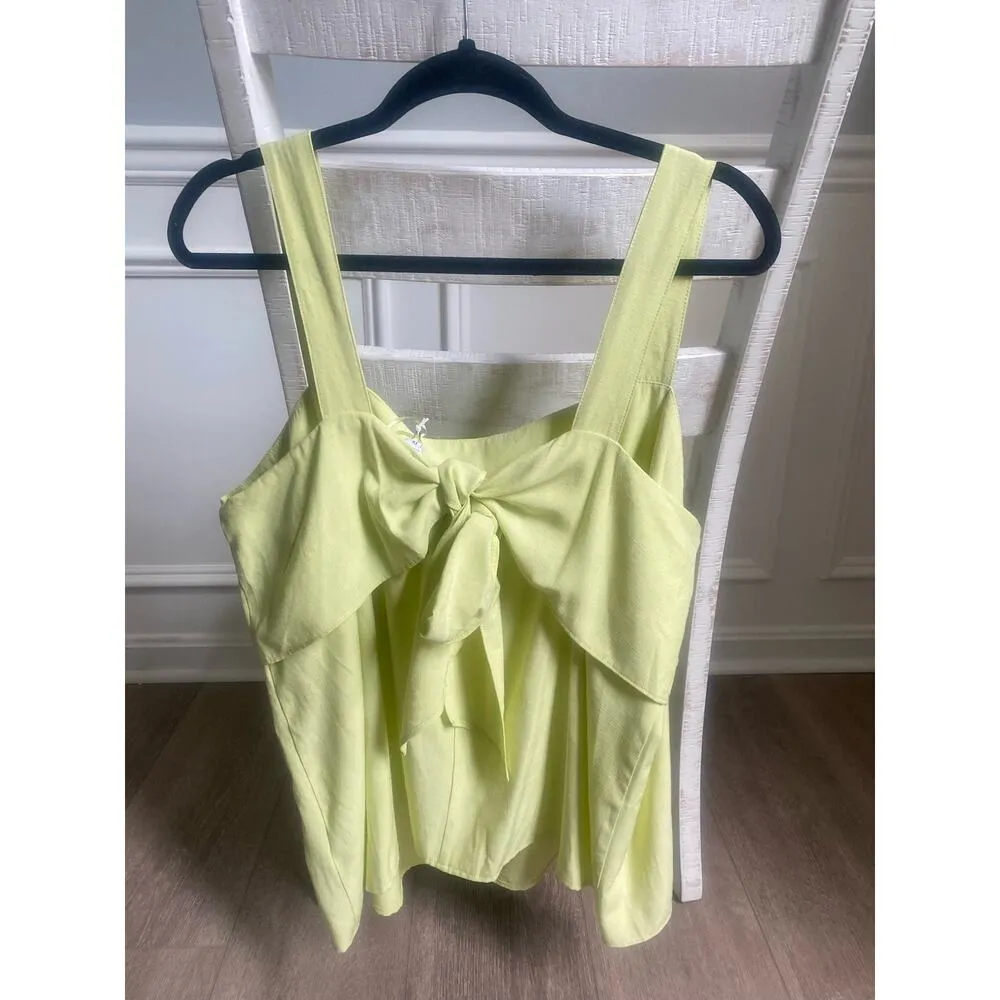 NWT Gilli‎ Squareneck Yellow Green Flowy Tank Size 1X - Image 3
