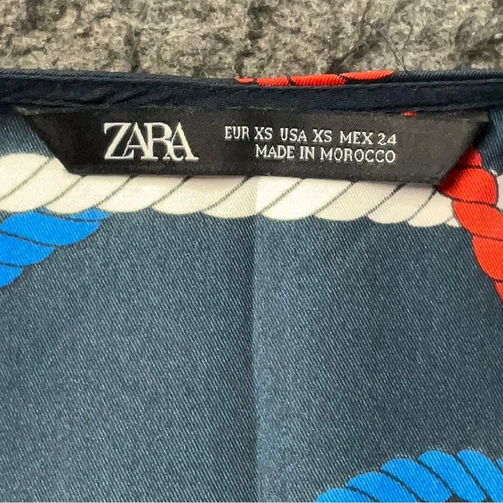 Zara Nautical Coastal Knot Print Chains Dress Jacket Long Sleeve Size XS - Image 8