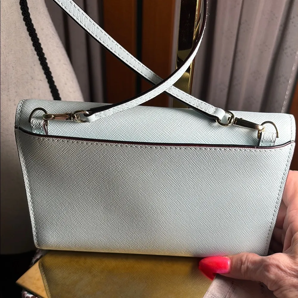 Kate Spade Laurel Way Winni   powder blue Crossbody Bag with Gold Hardware - Image 10