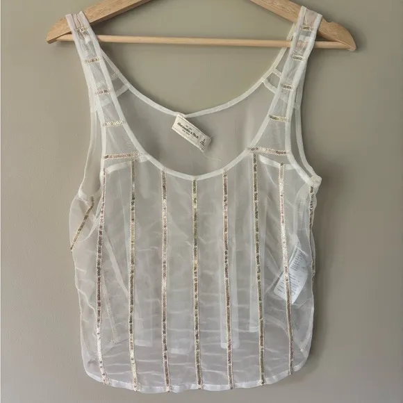 Abercrombie & Fitch Mesh Sequin Flowy Tank - Image 2