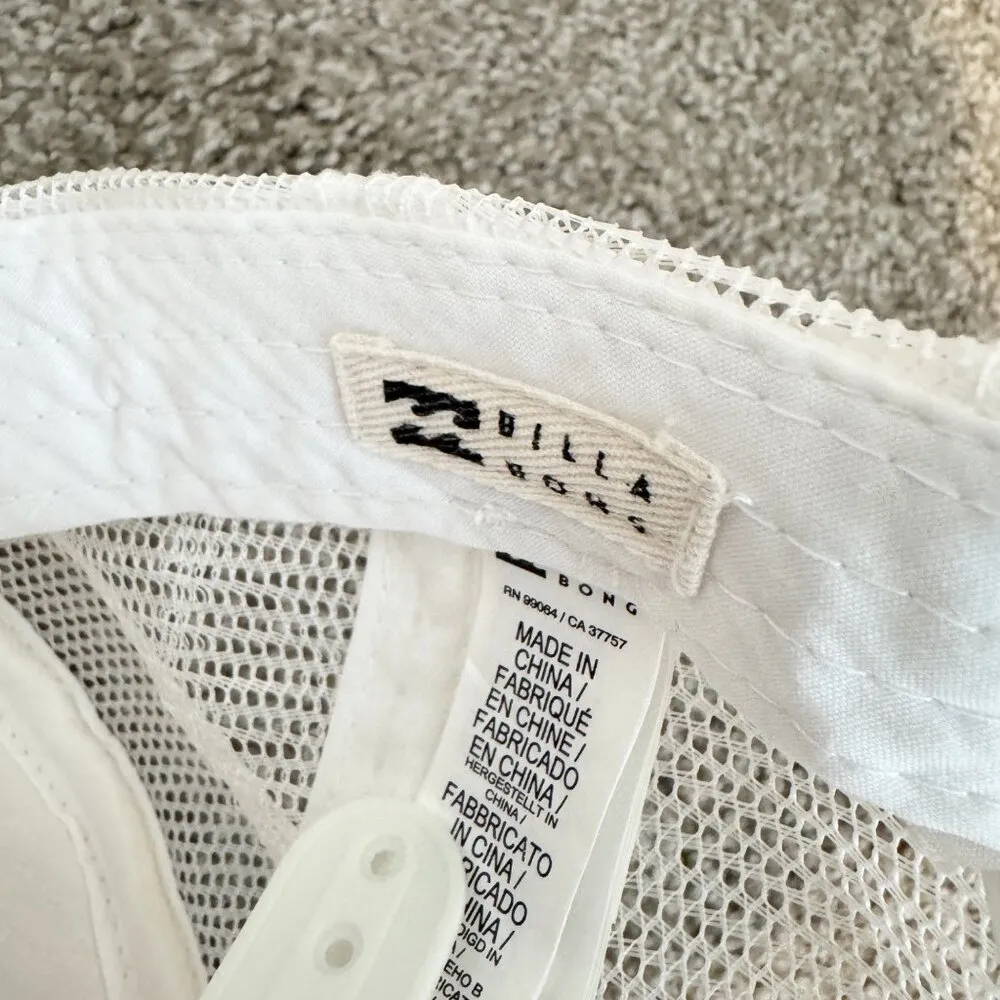 Billabong Mesh Trucker Hat White Black Casual Graphic Summer Womens Snapback OS - Image 6